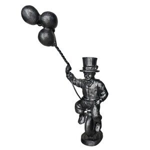 Vintage michael ricker Pewter Circus Clown Figurine On Unicycle With Balloons